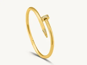 oye store Gold-Plated Nail Bracelet – Modern Luxury Design Gold-Plated Nail Bracelet – Modern Luxury Design